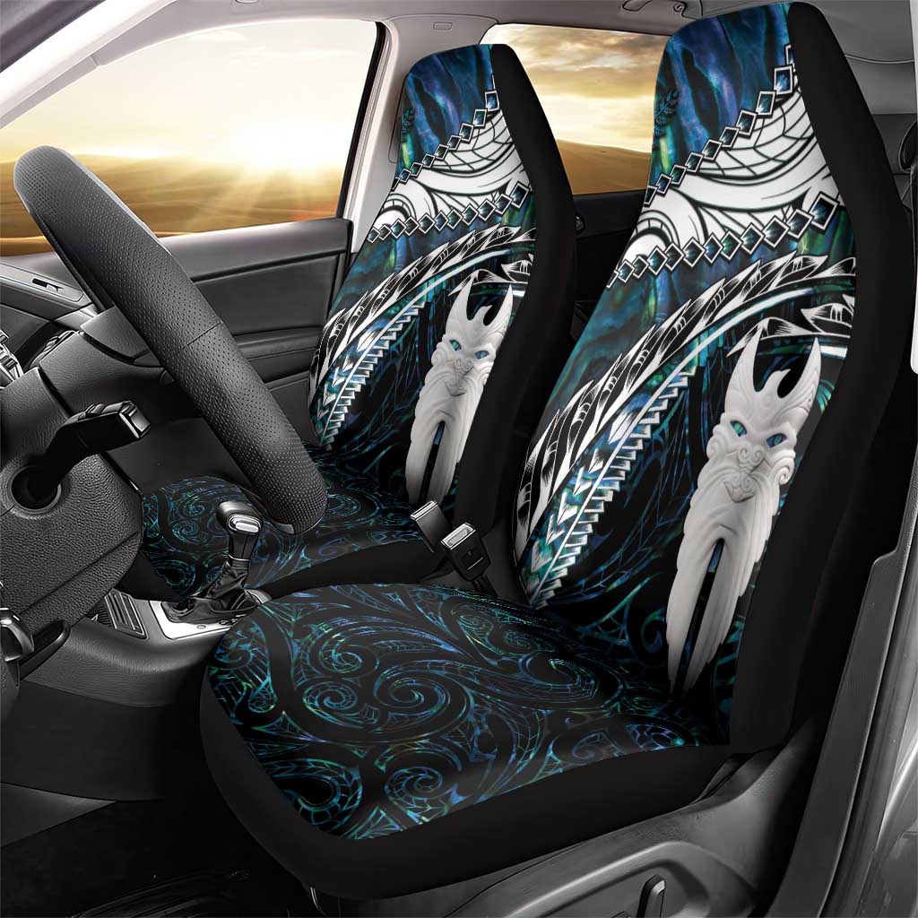 New Zealand Aotearoa Car Seat Cover Maori Hei Rehua Paua Shell Glitter Green LT05 - Polynesian Pride