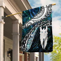 New Zealand Aotearoa Garden Flag Maori Hei Rehua Paua Shell Glitter Green LT05 House Flag Green - Polynesian Pride