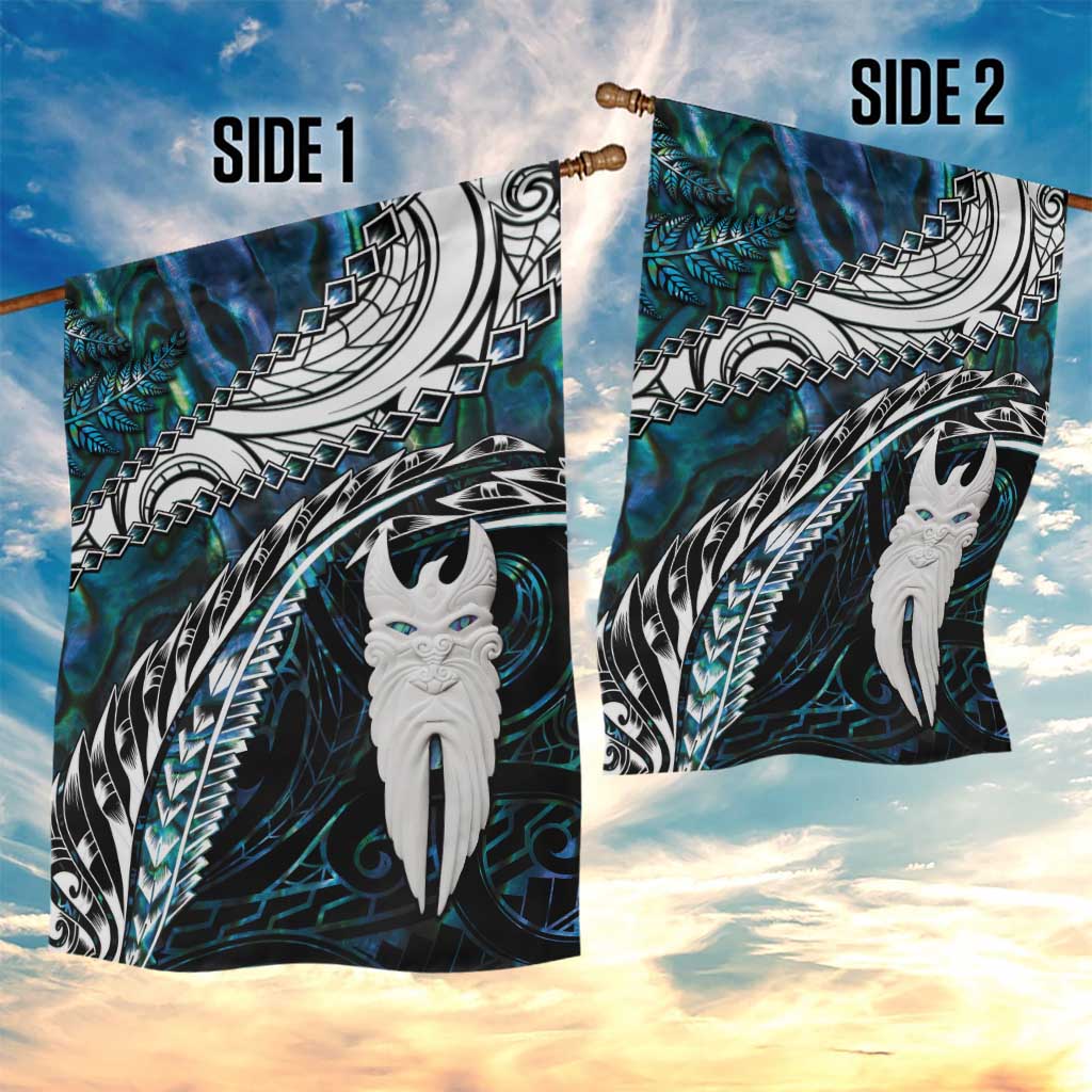 New Zealand Aotearoa Garden Flag Maori Hei Rehua Paua Shell Glitter Green LT05 - Polynesian Pride