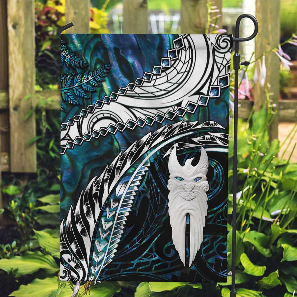 New Zealand Aotearoa Garden Flag Maori Hei Rehua Paua Shell Glitter Green LT05 Garden Flag Green - Polynesian Pride