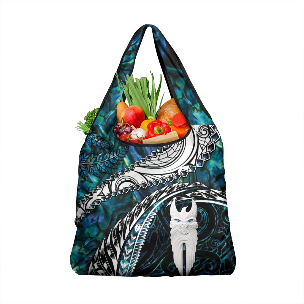 New Zealand Aotearoa Grocery Bag Maori Hei Rehua Paua Shell Glitter Green LT05 1-pack One Size Green - Polynesian Pride