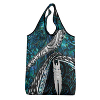 New Zealand Aotearoa Grocery Bag Maori Hei Rehua Paua Shell Glitter Green LT05 - Polynesian Pride