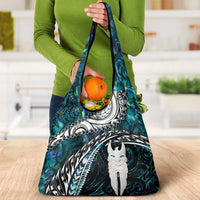 New Zealand Aotearoa Grocery Bag Maori Hei Rehua Paua Shell Glitter Green LT05 - Polynesian Pride