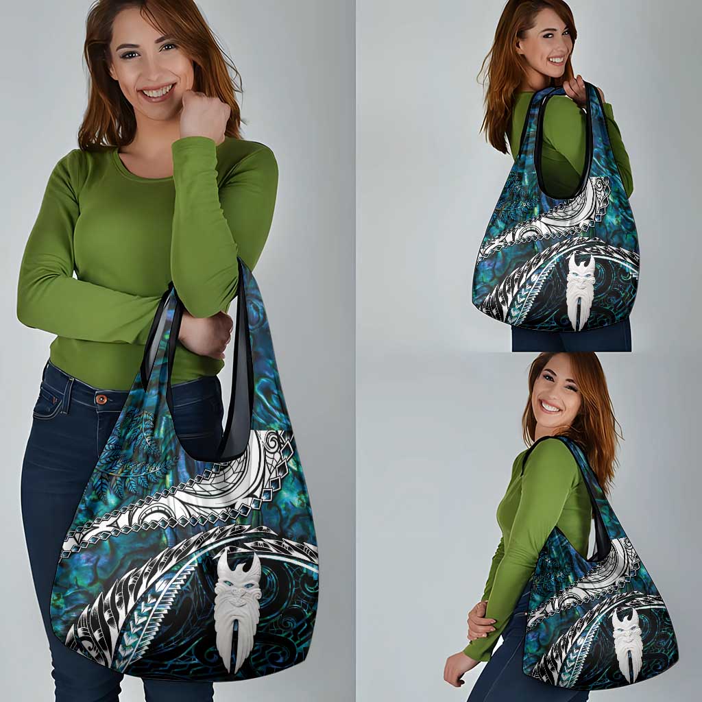 New Zealand Aotearoa Grocery Bag Maori Hei Rehua Paua Shell Glitter Green LT05 - Polynesian Pride