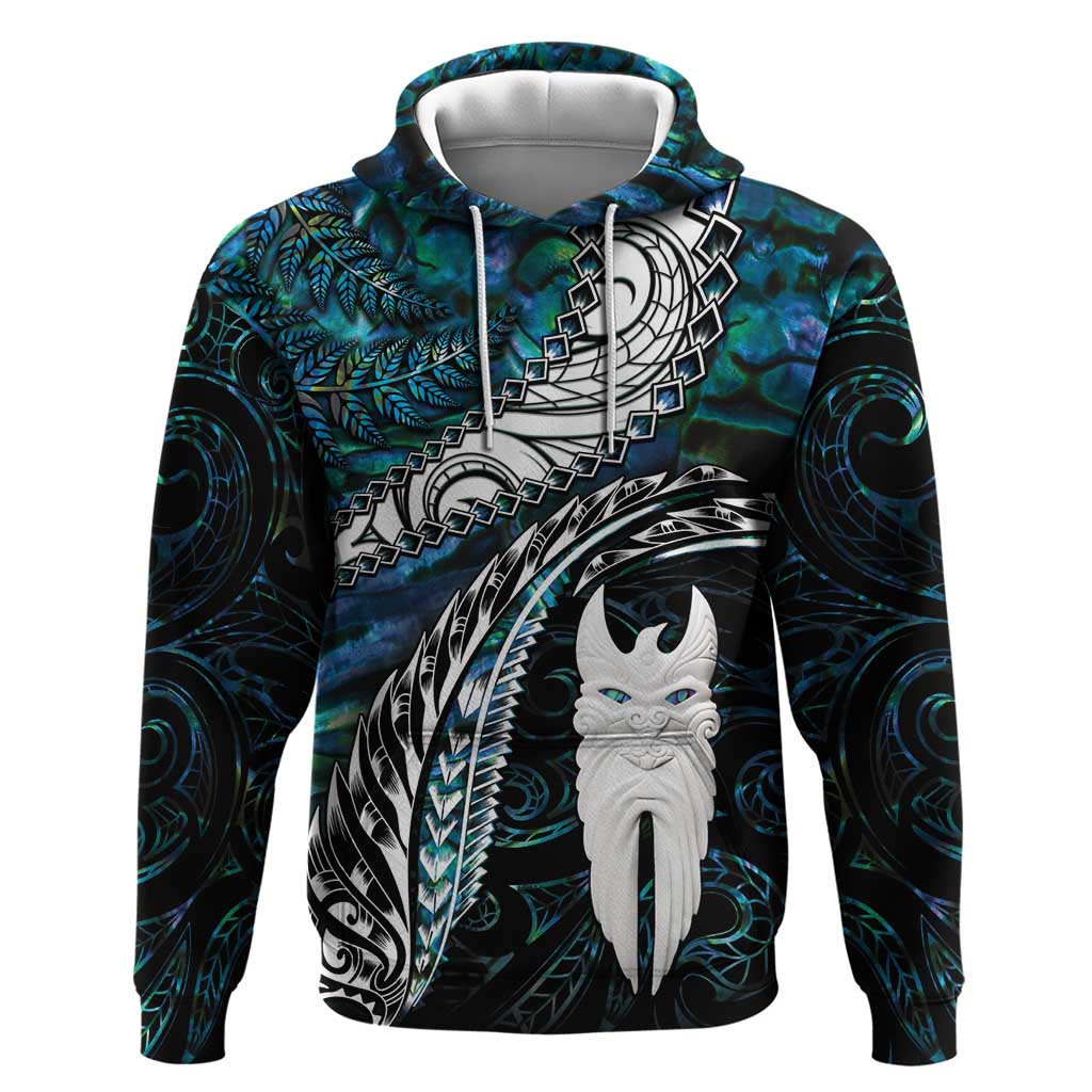 New Zealand Aotearoa Hoodie Maori Hei Rehua Paua Shell Glitter Green LT05 Pullover Hoodie Green - Polynesian Pride