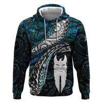 New Zealand Aotearoa Hoodie Maori Hei Rehua Paua Shell Glitter Green LT05 Pullover Hoodie Green - Polynesian Pride