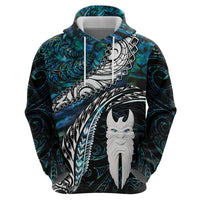 New Zealand Aotearoa Hoodie Maori Hei Rehua Paua Shell Glitter Green LT05 - Polynesian Pride