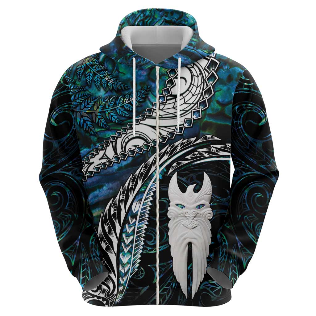 New Zealand Aotearoa Hoodie Maori Hei Rehua Paua Shell Glitter Green LT05 - Polynesian Pride