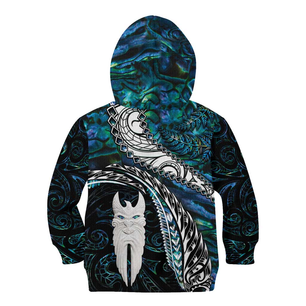 New Zealand Aotearoa Kid Hoodie Maori Hei Rehua Paua Shell Glitter Green LT05 - Polynesian Pride