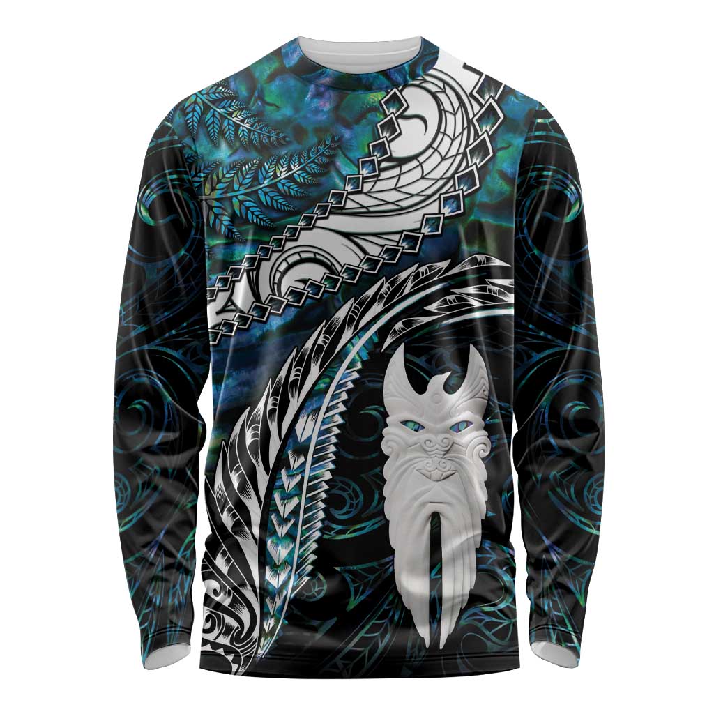 New Zealand Aotearoa Long Sleeve Shirt Maori Hei Rehua Paua Shell Glitter Green LT05 Unisex Green - Polynesian Pride
