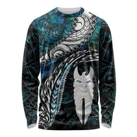 New Zealand Aotearoa Long Sleeve Shirt Maori Hei Rehua Paua Shell Glitter Green LT05 Unisex Green - Polynesian Pride