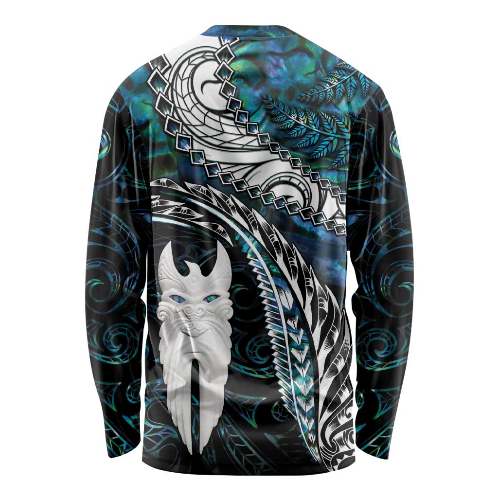 New Zealand Aotearoa Long Sleeve Shirt Maori Hei Rehua Paua Shell Glitter Green LT05 - Polynesian Pride
