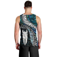 New Zealand Aotearoa Men Tank Top Maori Hei Rehua Paua Shell Glitter Green LT05 - Polynesian Pride