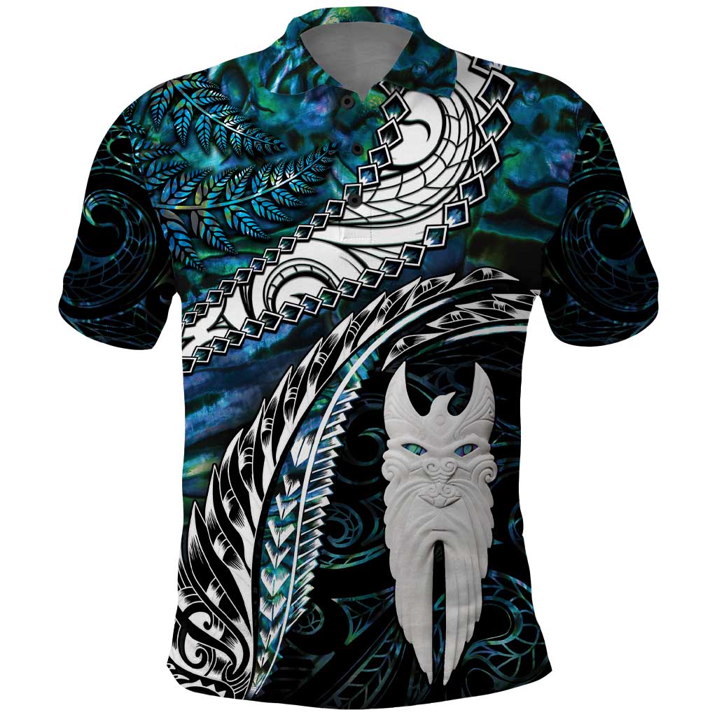 New Zealand Aotearoa Polo Shirt Maori Hei Rehua Paua Shell Glitter Green LT05 Green - Polynesian Pride