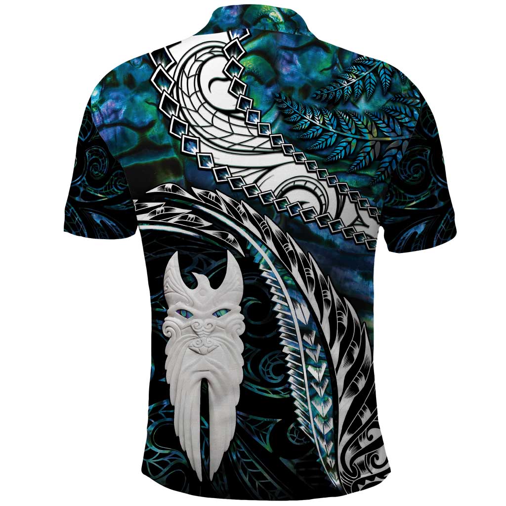 New Zealand Aotearoa Polo Shirt Maori Hei Rehua Paua Shell Glitter Green LT05 - Polynesian Pride