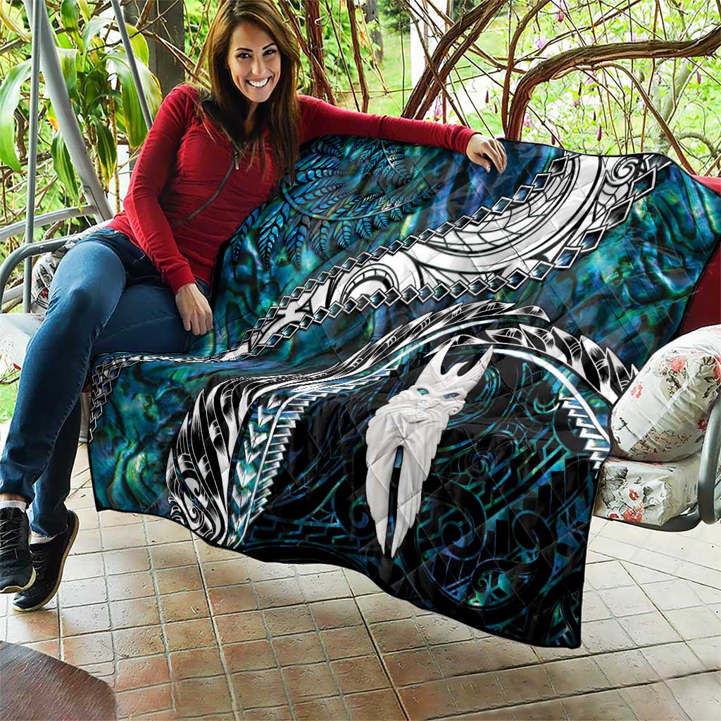 New Zealand Aotearoa Quilt Maori Hei Rehua Paua Shell Glitter Green LT05 - Polynesian Pride