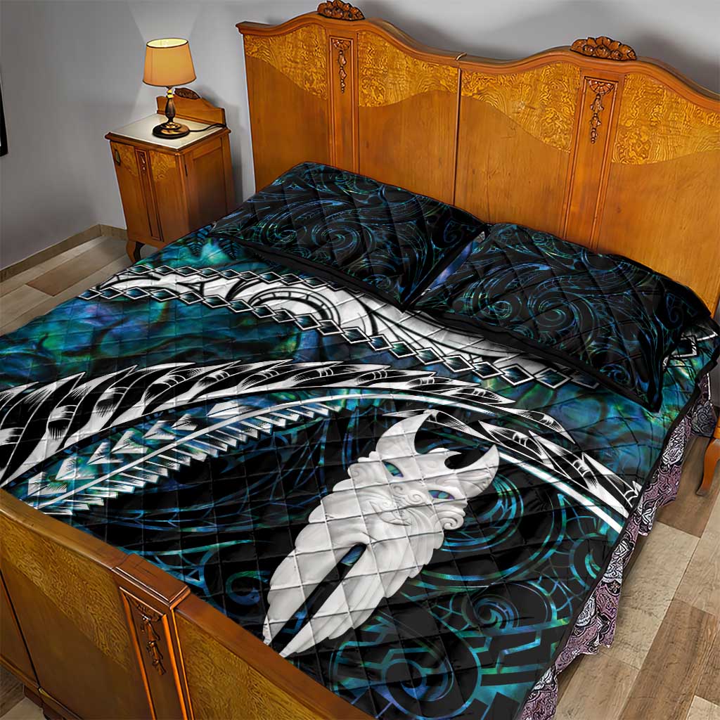 New Zealand Aotearoa Quilt Bed Set Maori Hei Rehua Paua Shell Glitter Green LT05 - Polynesian Pride