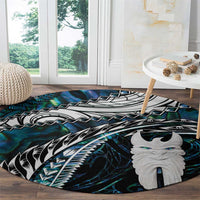 New Zealand Aotearoa Round Carpet Maori Hei Rehua Paua Shell Glitter Green LT05 - Polynesian Pride
