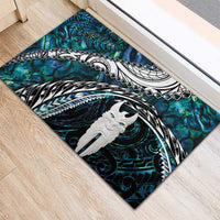 New Zealand Aotearoa Rubber Doormat Maori Hei Rehua Paua Shell Glitter Green LT05 - Polynesian Pride