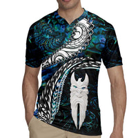 New Zealand Aotearoa Rugby Jersey Maori Hei Rehua Paua Shell Glitter Green LT05 - Polynesian Pride