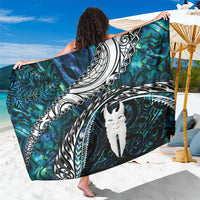 New Zealand Aotearoa Sarong Maori Hei Rehua Paua Shell Glitter Green LT05 One Size 44 x 66 inches Green - Polynesian Pride