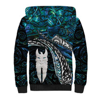 New Zealand Aotearoa Sherpa Hoodie Maori Hei Rehua Paua Shell Glitter Green LT05 - Polynesian Pride