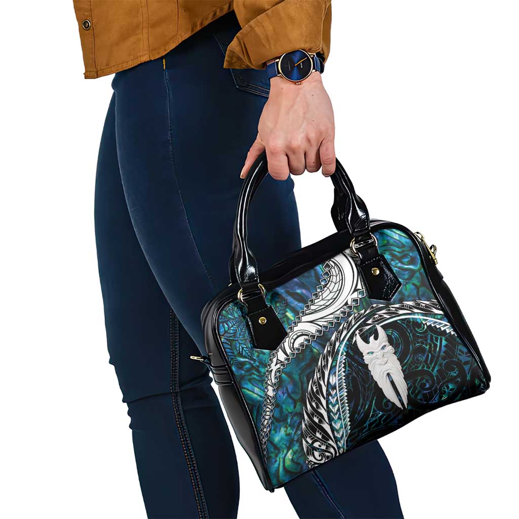 New Zealand Aotearoa Shoulder Handbag Maori Hei Rehua Paua Shell Glitter Green LT05 - Polynesian Pride