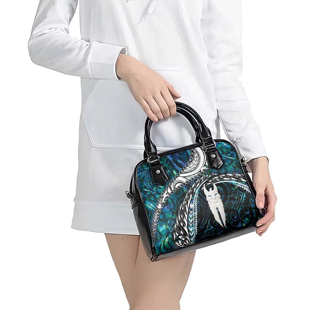 New Zealand Aotearoa Shoulder Handbag Maori Hei Rehua Paua Shell Glitter Green LT05 - Polynesian Pride