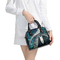 New Zealand Aotearoa Shoulder Handbag Maori Hei Rehua Paua Shell Glitter Green LT05 - Polynesian Pride