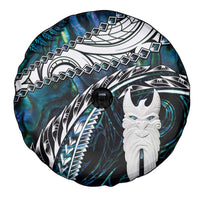 New Zealand Aotearoa Spare Tire Cover Maori Hei Rehua Paua Shell Glitter Green LT05 - Polynesian Pride