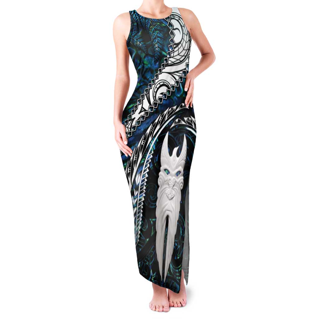 New Zealand Aotearoa Tank Maxi Dress Maori Hei Rehua Paua Shell Glitter Green LT05 Women Green - Polynesian Pride