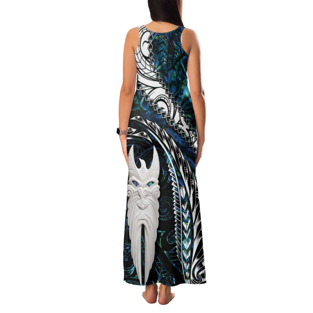 New Zealand Aotearoa Tank Maxi Dress Maori Hei Rehua Paua Shell Glitter Green LT05 - Polynesian Pride
