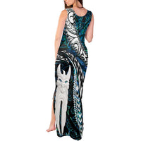 New Zealand Aotearoa Tank Maxi Dress Maori Hei Rehua Paua Shell Glitter Green LT05 - Polynesian Pride