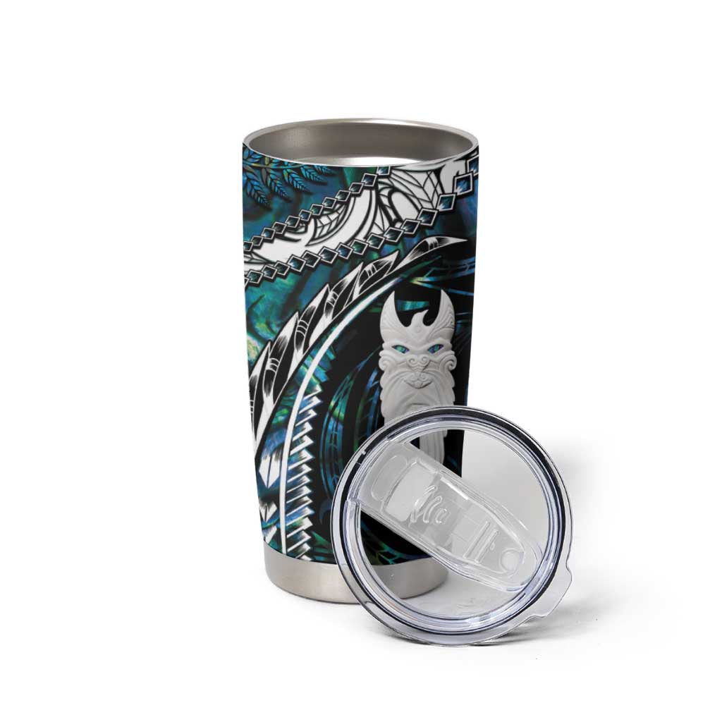 New Zealand Aotearoa Tumbler Cup Maori Hei Rehua Paua Shell Glitter Green LT05 - Polynesian Pride