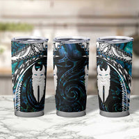 New Zealand Aotearoa Tumbler Cup Maori Hei Rehua Paua Shell Glitter Green LT05 - Polynesian Pride