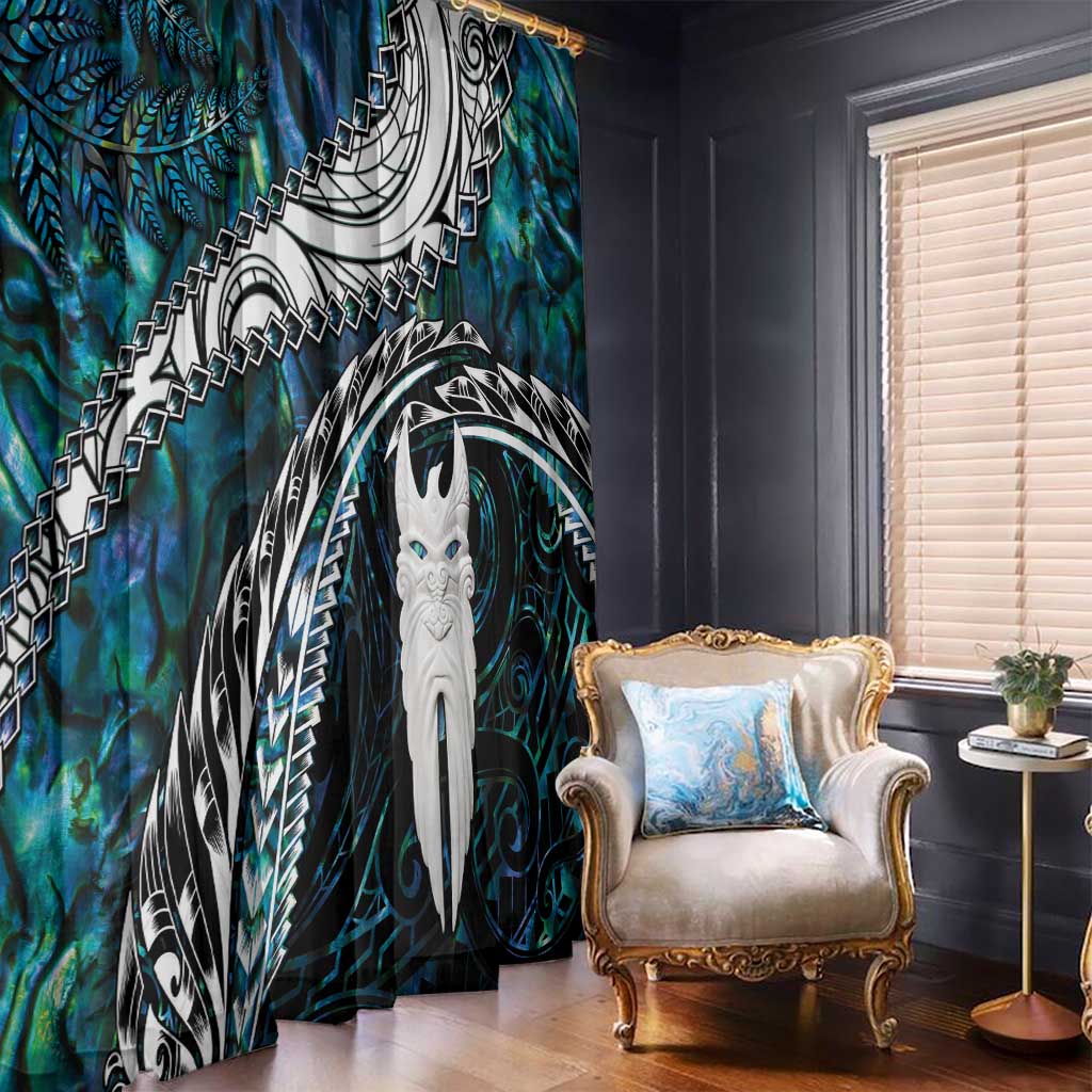 New Zealand Aotearoa Window Curtain Maori Hei Rehua Paua Shell Glitter Green LT05 - Polynesian Pride