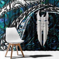 New Zealand Aotearoa Window Curtain Maori Hei Rehua Paua Shell Glitter Green LT05 - Polynesian Pride