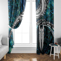 New Zealand Aotearoa Window Curtain Maori Hei Rehua Paua Shell Glitter Green LT05 - Polynesian Pride
