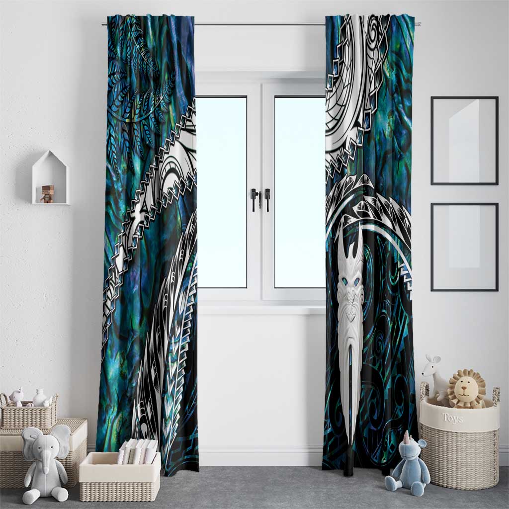 New Zealand Aotearoa Window Curtain Maori Hei Rehua Paua Shell Glitter Green LT05 - Polynesian Pride