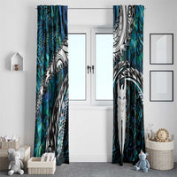 New Zealand Aotearoa Window Curtain Maori Hei Rehua Paua Shell Glitter Green LT05 - Polynesian Pride