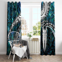 New Zealand Aotearoa Window Curtain Maori Hei Rehua Paua Shell Glitter Green LT05 - Polynesian Pride