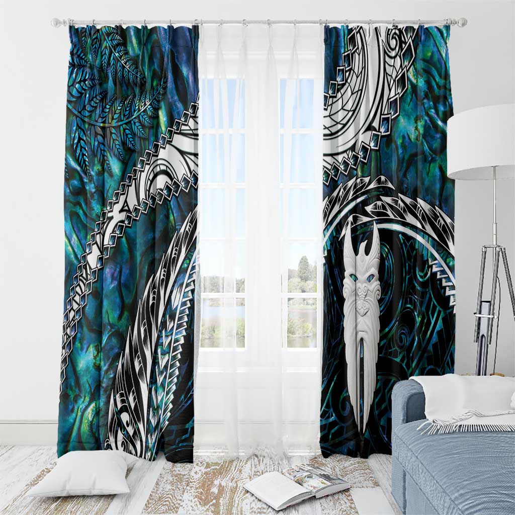 New Zealand Aotearoa Window Curtain Maori Hei Rehua Paua Shell Glitter Green LT05 - Polynesian Pride