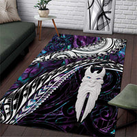 New Zealand Aotearoa Area Rug Maori Hei Rehua Paua Shell Glitter Purple LT05 Purple - Polynesian Pride