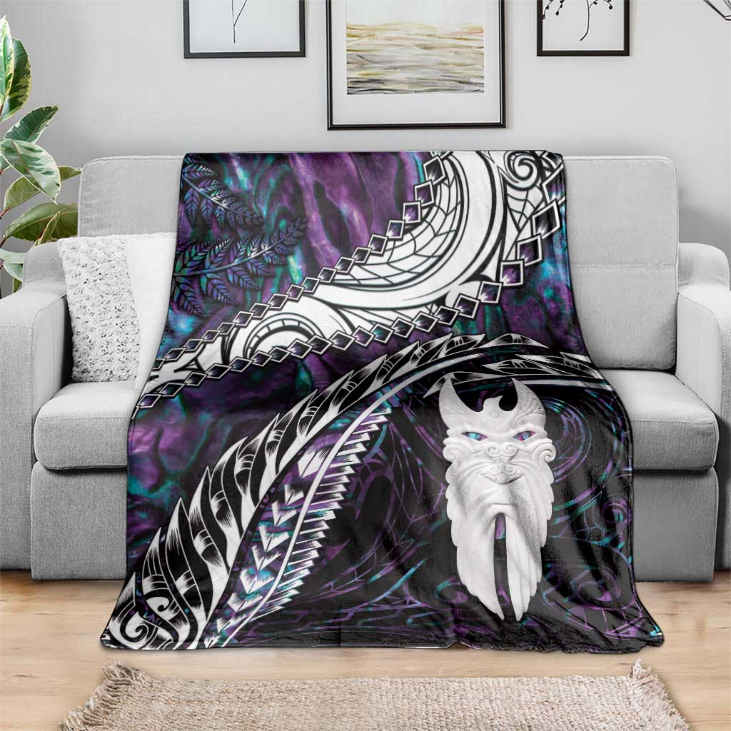 New Zealand Aotearoa Blanket Maori Hei Rehua Paua Shell Glitter Purple LT05 - Polynesian Pride