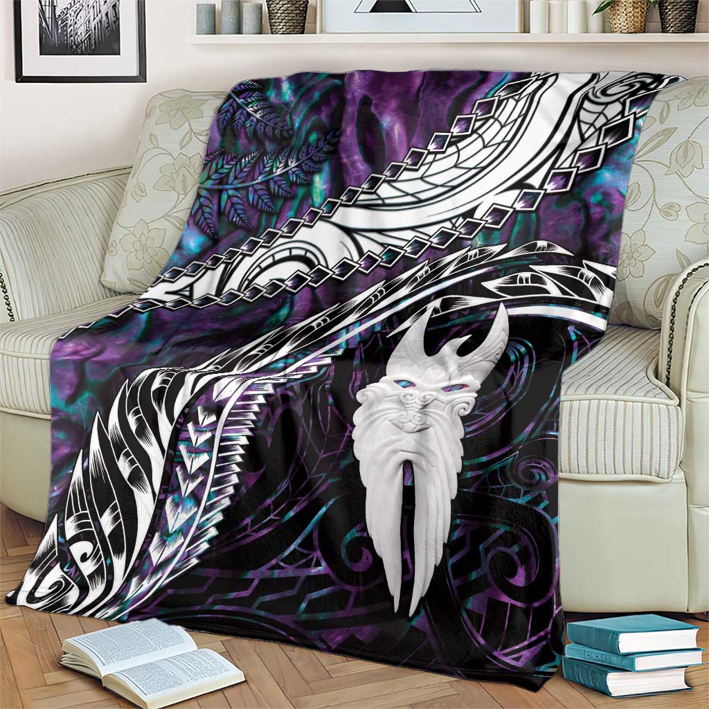 New Zealand Aotearoa Blanket Maori Hei Rehua Paua Shell Glitter Purple LT05 - Polynesian Pride