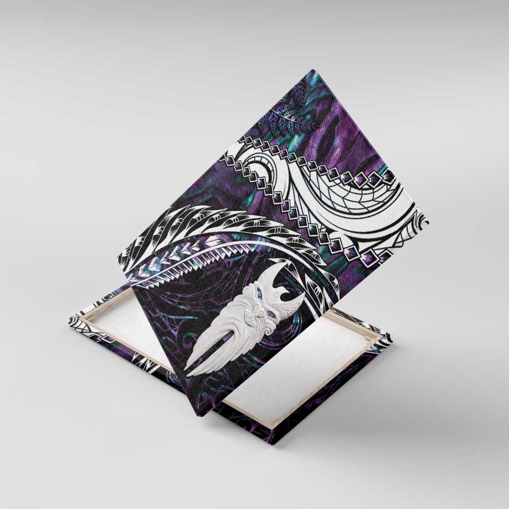 New Zealand Aotearoa Canvas Wall Art Maori Hei Rehua Paua Shell Glitter Purple LT05 With Frame Purple - Polynesian Pride