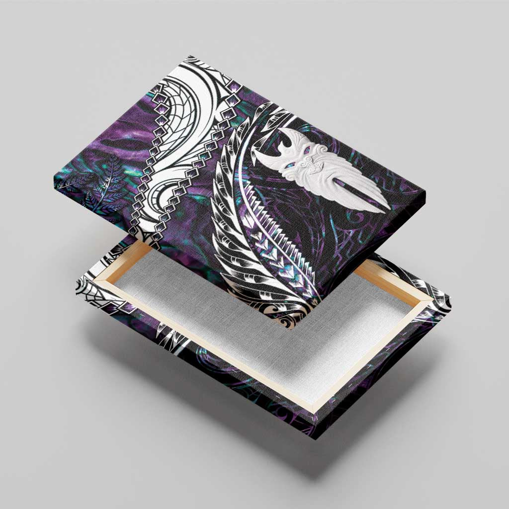 New Zealand Aotearoa Canvas Wall Art Maori Hei Rehua Paua Shell Glitter Purple LT05 - Polynesian Pride