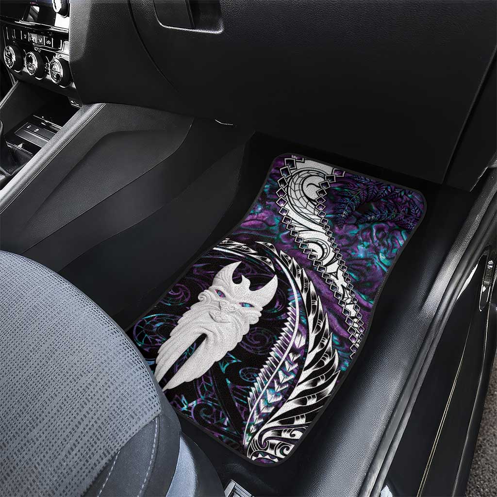 New Zealand Aotearoa Car Mats Maori Hei Rehua Paua Shell Glitter Purple LT05 - Polynesian Pride