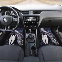 New Zealand Aotearoa Car Mats Maori Hei Rehua Paua Shell Glitter Purple LT05 Set 2pcs - Front Purple - Polynesian Pride