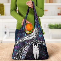 New Zealand Aotearoa Grocery Bag Maori Hei Rehua Paua Shell Glitter Purple LT05 - Polynesian Pride